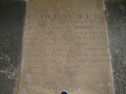 James Cookson's Memorial